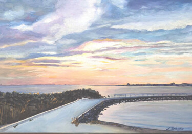 Painting titled "Пирс" by Alekc Batura, Original Artwork, Oil