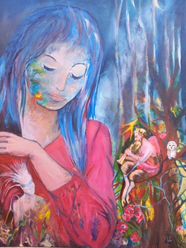 Peinture intitulée "Songe d'une nuit d'…" par Michèle Labbrecayla, Œuvre d'art originale, Acrylique Monté sur Châssis en bois