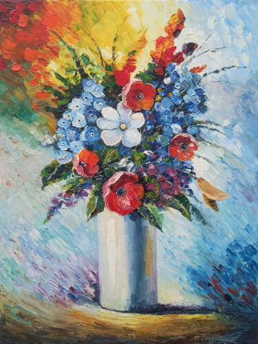 Pintura intitulada "Rhapsodie Florale" por Alexandra Kazakova, Obras de arte originais, Óleo