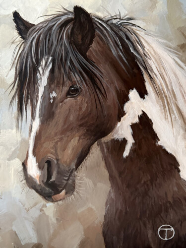 Schilderij getiteld "Horse 28" door Olia Tomkova, Origineel Kunstwerk, Acryl