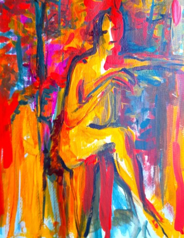 Painting titled "Forest man" by Alexey Zhucovsky, Original Artwork, Acrylic