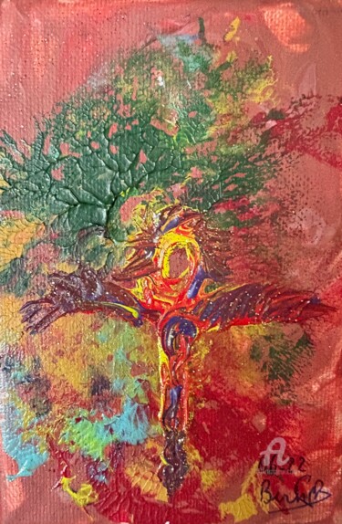Pintura intitulada "Élan de l’Être-Raci…" por Bruno Bertil, Obras de arte originais, Acrílico Montado em Armação em madeira