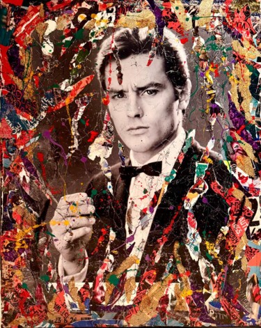 拼贴 标题为“" Monsieur Delon "” 由Anne Mondy, 原创艺术品, 拼贴