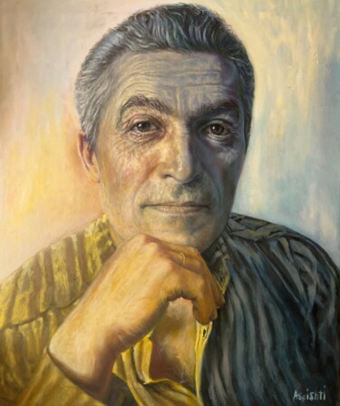 绘画 标题为“The portrait of my…” 由Argishti Mesropyan, 原创艺术品, 油 安装在纸板上