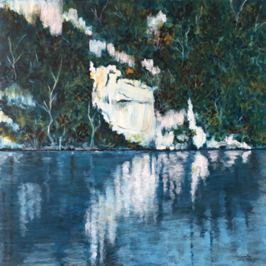 Painting titled "Le Roc de Chère" by Camille Rouschmeyer, Original Artwork, Acrylic Mounted on Wood Stretcher frame