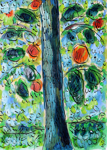 Ζωγραφική με τίτλο "Manguier" από Jean Mirre, Αυθεντικά έργα τέχνης, Λάδι