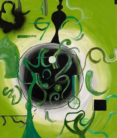 In Green We Breathe 绘画 标题为“In Green We Breathe” 由Lara L., 原创艺术品, 丙烯 安装在木质担架架上