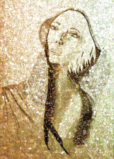 Lorenza (Con il cappuccio) Arte digitale intitolato "Lorenza (Con il cap…" da Claudio Lepri (Clep), Opera d'arte originale, Lavoro digitale 2D