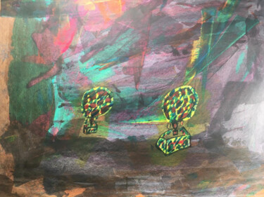 Peinture intitulée "Vol explorer" par Aristide Ngotta, Œuvre d'art originale, Acrylique