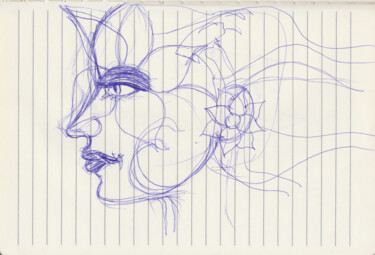 Disegno intitolato "esquisse pour une p…" da Frédéric Avez, Opera d'arte originale, Biro