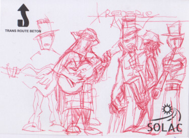 Disegno intitolato "2024*" da Frédéric Avez, Opera d'arte originale, Biro