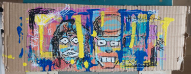 Peinture intitulée "Nous" par Kapsla, Œuvre d'art originale, Acrylique Monté sur Carton