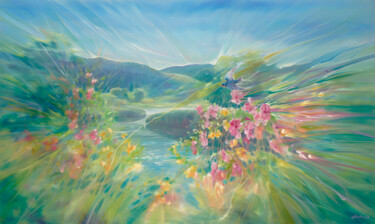 Nature Unbound 绘画 标题为“Nature Unbound” 由Gill Bustamante, 原创艺术品, 油 安装在木质担架架上
