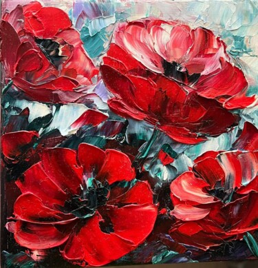 Pittura intitolato "Fields Aflame" da Ludmila Gorbunova, Opera d'arte originale, Olio