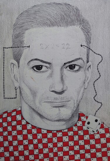 Drawing titled "Eigen" by Milto Sideris, Original Artwork, Ballpoint pen