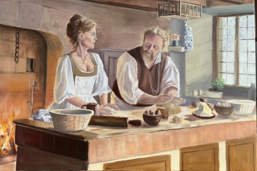 绘画 标题为“Délicieux - La leço…” 由Marie-Françoise Durnerin, 原创艺术品, 油 安装在木质担架架上
