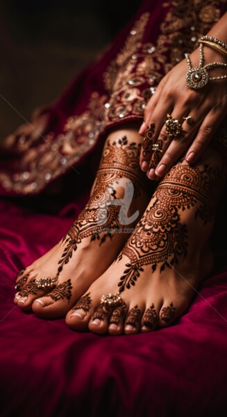 「Feminine feet adorn…」というタイトルのデジタルアーツ Capriceによって, オリジナルのアートワーク, AI生成画像