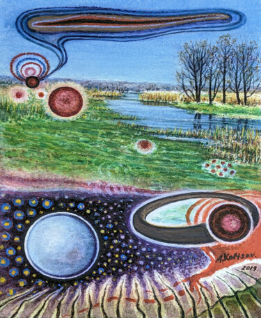 제목이 "The vernal equinox."인 미술작품 Oleksandr Koltsov로, 원작, 수채화 판지에 장착됨