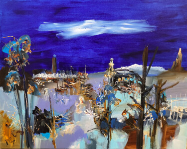 Peinture intitulée "Le ciel s'offre sur…" par Muriel Cayet, Œuvre d'art originale, Acrylique Monté sur Châssis en bois