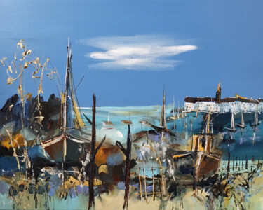 Peinture intitulée "Le gardien d'étude" par Muriel Cayet, Œuvre d'art originale, Acrylique Monté sur Châssis en bois