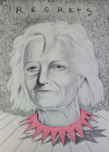 Dessin intitulée "Ti" par Milto Sideris, Œuvre d'art originale, Stylo à bille