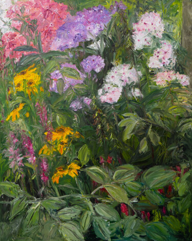 Painting titled "Blütenfülle / Phlox…" by Ute Meyer, Original Artwork, Oil