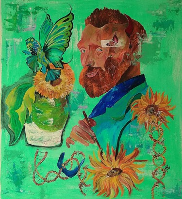 绘画 标题为“Van Gogh fighting h…” 由Constantina Seracin, 原创艺术品, 丙烯
