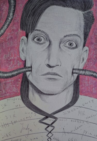 Disegno intitolato "Minot" da Milto Sideris, Opera d'arte originale, Biro