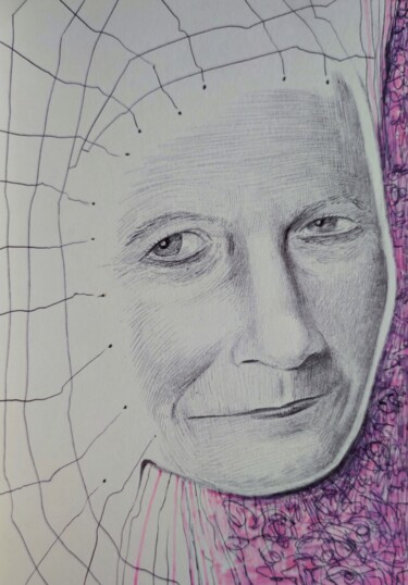 Dibujo titulada "-Laleta-" por Milto Sideris, Obra de arte original, Bolígrafo