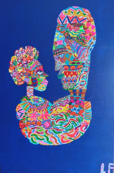 Painting titled "True Colors" by Laura Fritisse, Original Artwork, Acrylic Mounted on Wood Stretcher frame