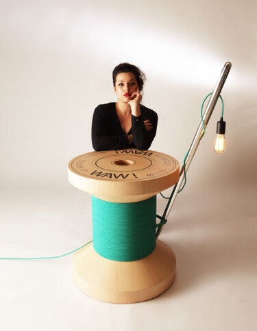 " LA VOLUBILE " Bout de canapé et Liseuse - n° 1/1 Prototype Sculpture titled "" LA VOLUBILE " Bou…" by Caroline Schilling, Original Artwork, Wood