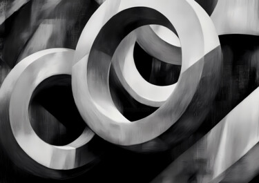 Ethereal Rings – The Dance of Light and Shadow 数字艺术 标题为“Ethereal Rings – Th…” 由Diana Dimova - Traxi, 原创艺术品, 数字油画