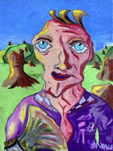 Peinture intitulée "LE FORESTIER" par Philippe Savage, Œuvre d'art originale, Pastel