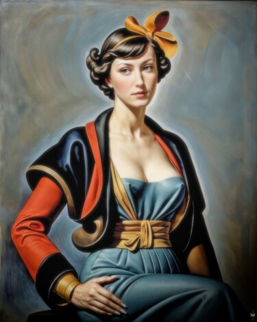 Arts numériques intitulée "SÉRÉNITÉ (58CM X 48…" par Nictsi Khamira, Œuvre d'art originale, Peinture numérique
