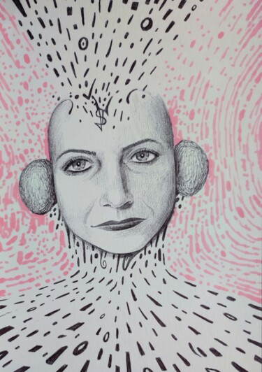 Desenho intitulada "Erna" por Milto Sideris, Obras de arte originais, Canetac de aerossol