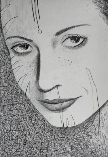 Disegno intitolato "Zilala" da Milto Sideris, Opera d'arte originale, Biro