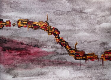 绘画 标题为“Skybridges - 3” 由Milto Sideris, 原创艺术品, 丙烯