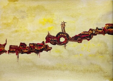 绘画 标题为“Skybridges - 13” 由Milto Sideris, 原创艺术品, 丙烯