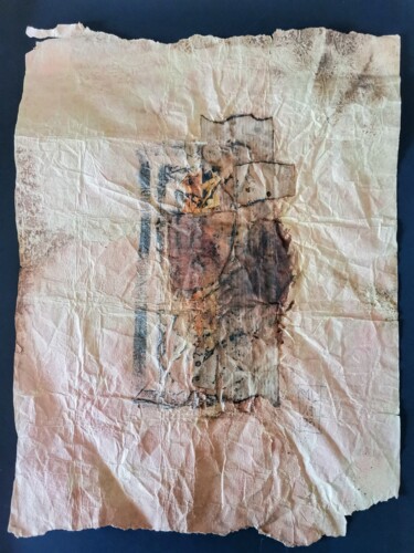 Collages intitulée "Stigma 1" par Marc Lefebvre, Œuvre d'art originale, Collages Monté sur Panneau de bois