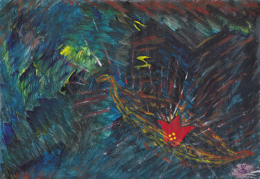 Schilderij getiteld "Noé" door László Székács, Origineel Kunstwerk, Acryl