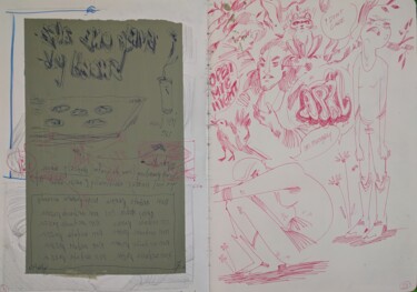 Sketchbook #4 pg11 Drawing titled "Sketchbook #4 pg11" by Oberlin The Artist, Original Artwork, Ink