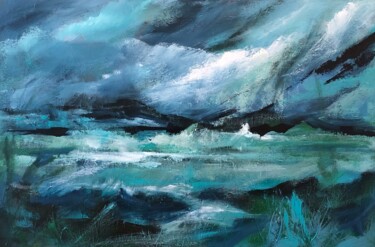 Painting titled "Wild Waters. (Storm…" by Harnish Surendra Patel, Original Artwork, Acrylic