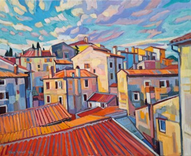 The sky over Rovinj "The sky over Rovinj" başlıklı Tablo Maja Djokic Mihajlovic tarafından, Orijinal sanat, Petrol