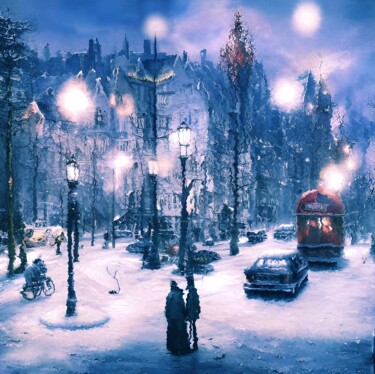 Digital Arts titled "Glimmers of Winter…" by Sofia Markina, Original Artwork, Digital Painting