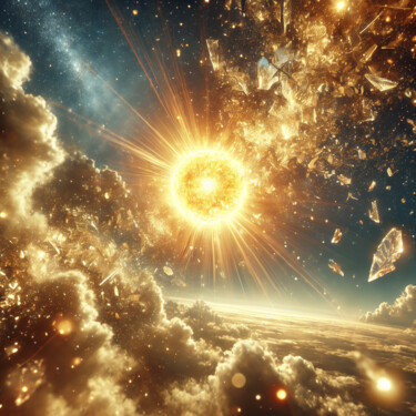 数字艺术 标题为“Shattered Golden Su…” 由Alberto Capitani, 原创艺术品, AI生成的图像