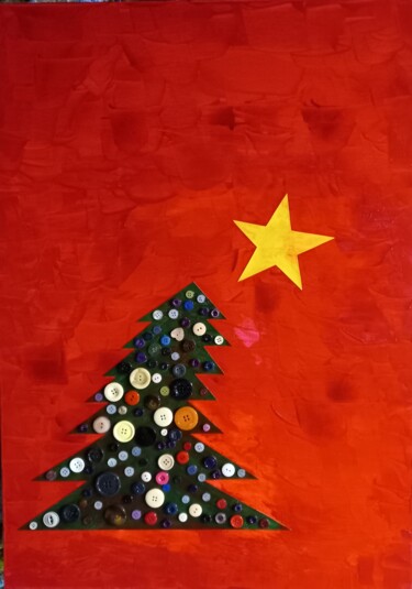 Painting titled "natale" by Alessandro Bionda, Original Artwork, Collages Mounted on artwork_cat.