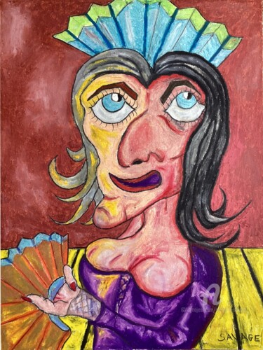L ANDALOUSE Peinture intitulée "L ANDALOUSE" par Philippe Savage, Œuvre d'art originale, Pastel