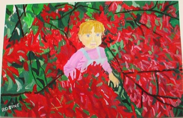 Malerei mit dem Titel "FILLETTE DANS UN PA…" von Rosine Ammendola, Original-Kunstwerk, Öl