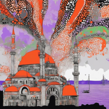 Digitale Kunst getiteld "Ortakoy camisi" door Ebru Bandinelli, Origineel Kunstwerk, AI gegenereerde afbeelding