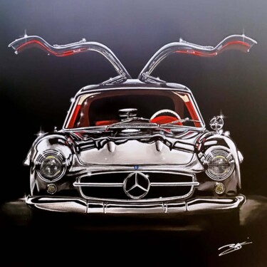 Peinture intitulée "Mercedes 300sl" par Kevin Bardin, Œuvre d'art originale, Acrylique